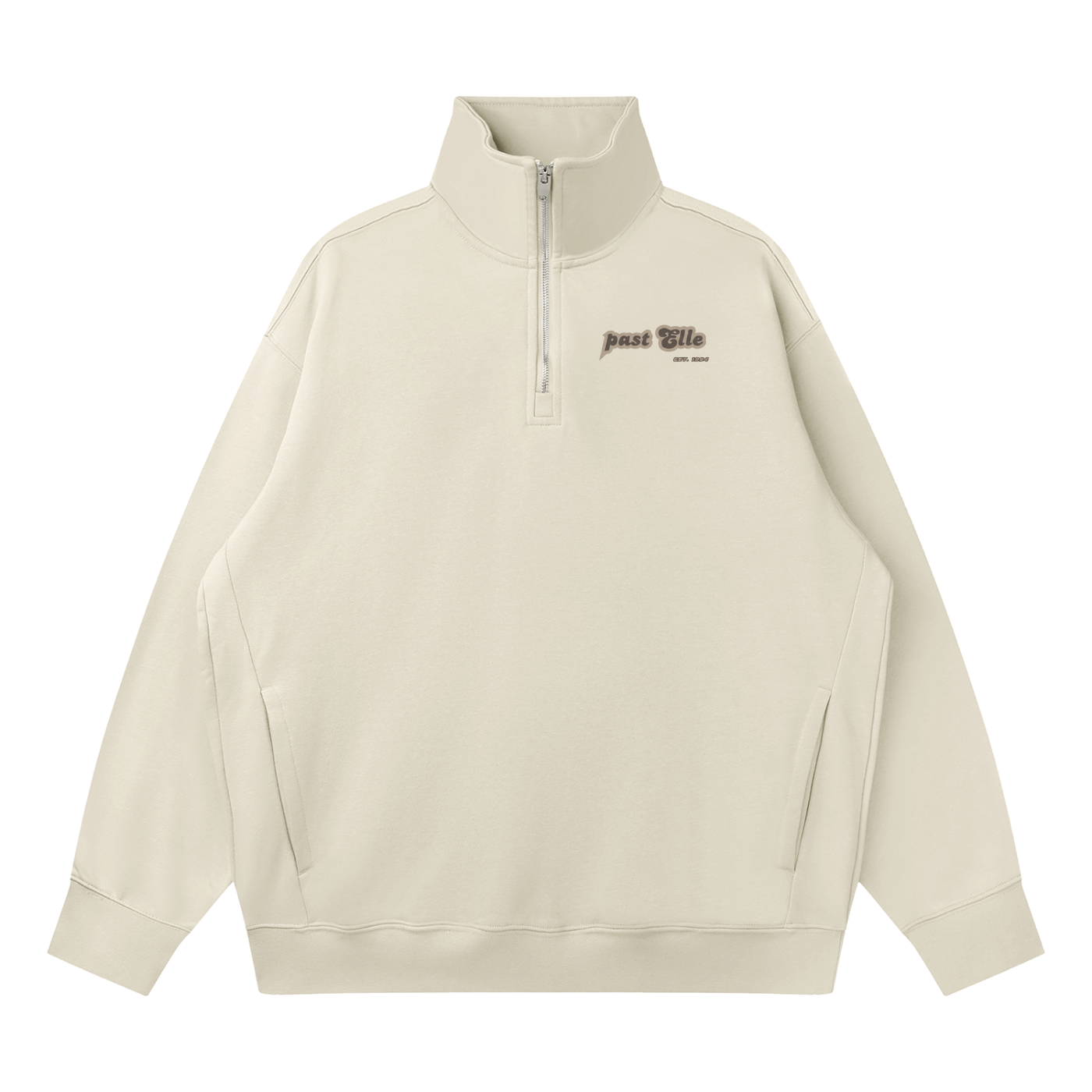 past ELLE Quarter-Zip Drop Shoulder Sweatshirt