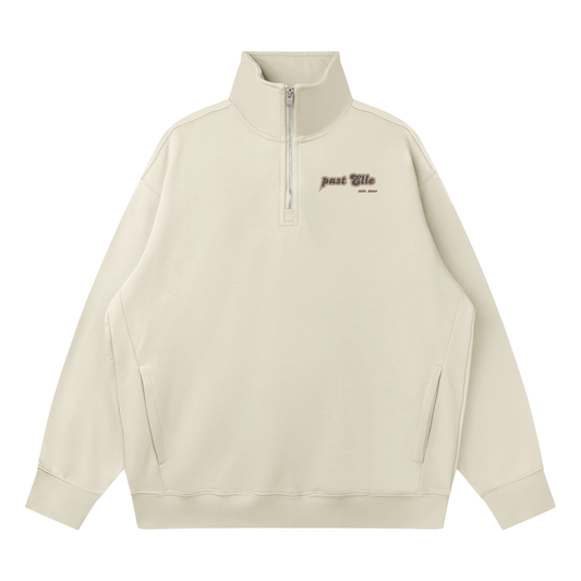 past ELLE Quarter-Zip Drop Shoulder Sweatshirt