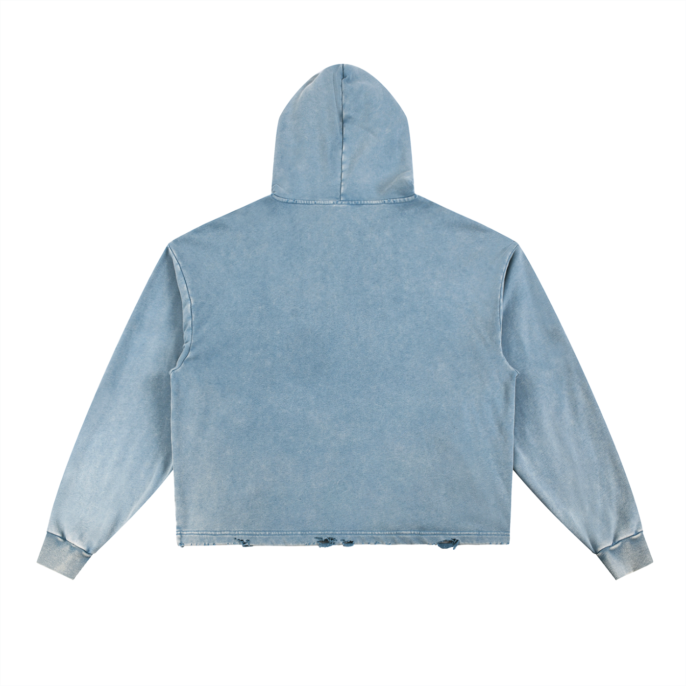 past ELLE Vintage Washed Frayed-Hem Hoodie