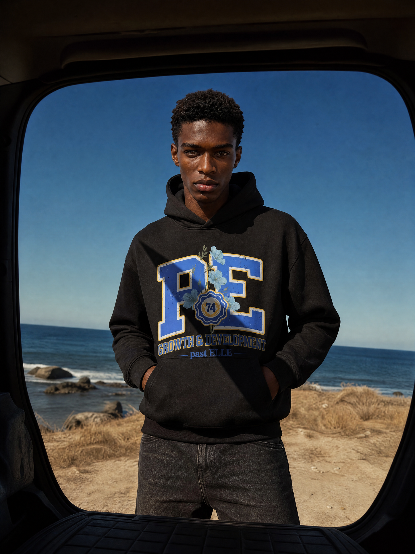 past L "Growth & Development" Fleeced Boxy Hoodie
