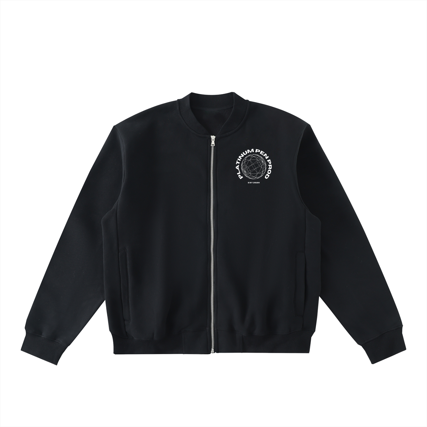 PPP Essential Zip-Up Fleeced Varsity Jacket